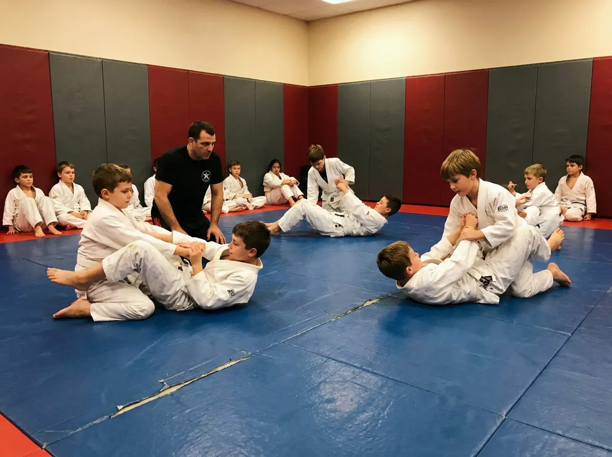 Jr. Champs kids Jiu Jitsu training equipment at Sampson Jiu Jitsu Academy in Southlake