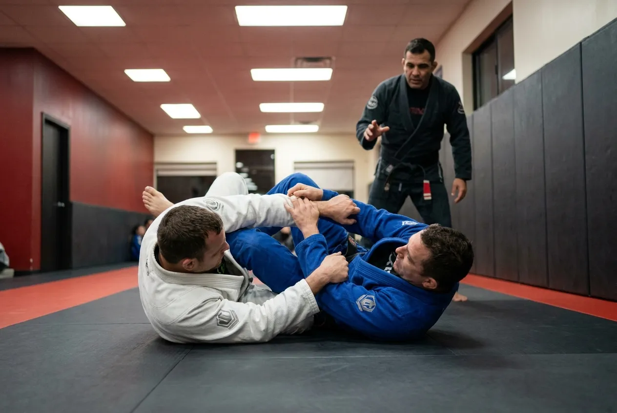 Edge of the training mat at Sampson Jiu Jitsu Academy in Southlake