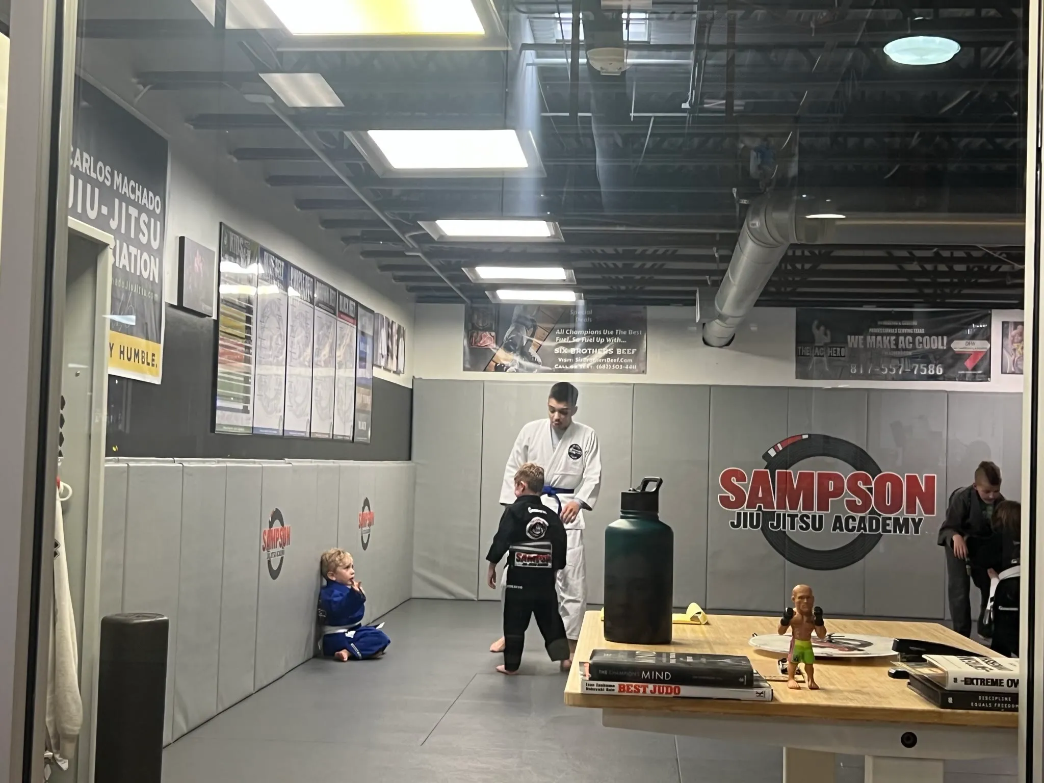 A calm, bright Brazilian Jiu Jitsu studio ready for a private session