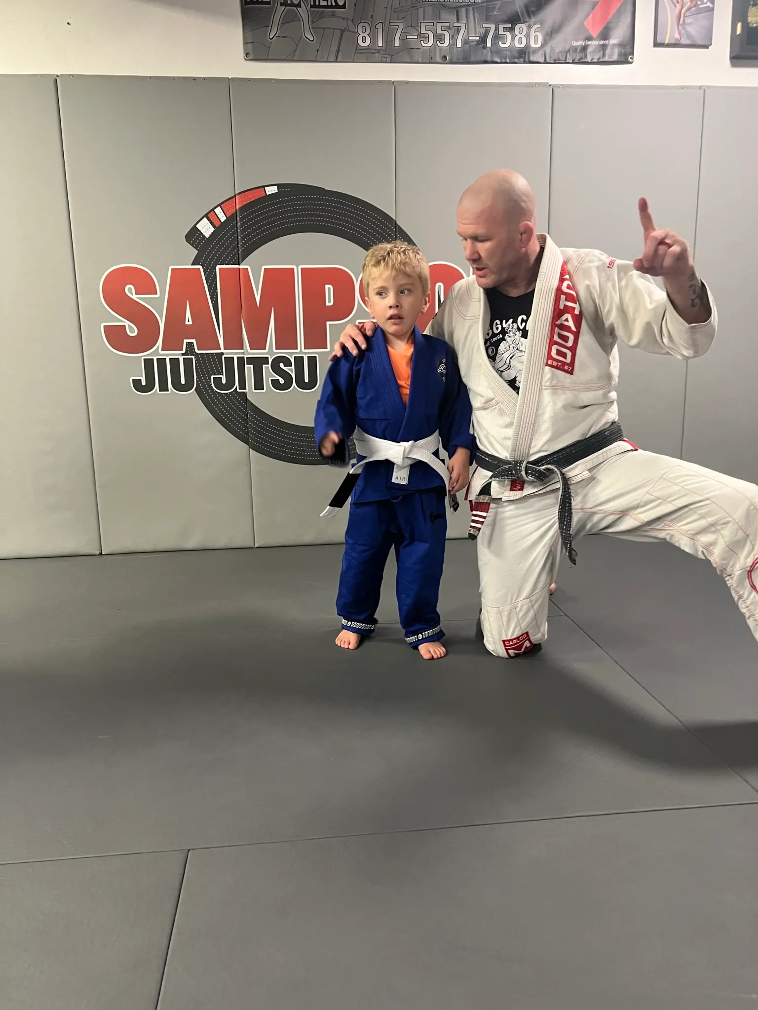 Brazilian Jiu Jitsu mat set up for a young kids class at Sampson Jiu Jitsu Academy in Southlake